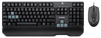 Комплект клавиатура + мышь Logitech Gaming Combo G100 fire Black USB + PS/2