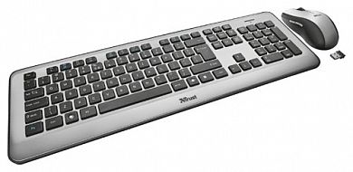Комплект клавиатура + мышь Trust Silhouette Wireless Deskset Silver USB
