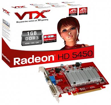 Видеокарта VTX3D Radeon HD 5450 V4 650 МГц PCI-E 2.1 GDDR3 800 МГц 1024 Мб 64 бит