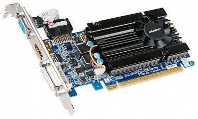Видеокарта GIGABYTE GeForce GT 520 810 МГц PCI-E 2.0 GDDR3 1333 МГц 1024 Мб 64 бит