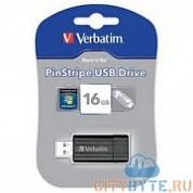 USB-флешка Verbatim Pin Stripe (049063) USB 2.0 16 Гб черный