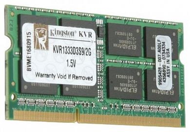 Оперативная память Kingston KVR1333D3S9/2G DDR3 2 Гб SO-DIMM 1 333 МГц