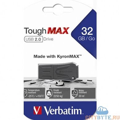 USB-флешка Verbatim tough max (49331) USB 2.0 32 Гб черный