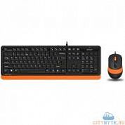 Комплект клавиатура + мышь A4Tech F1010 Orange USB (F1010 ORANGE) комбинированная расцветка